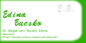 edina bucsko business card